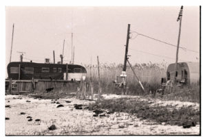 This photo was taken in 1975 … anyone out there remember seeing mobile homes on Moores Beach?